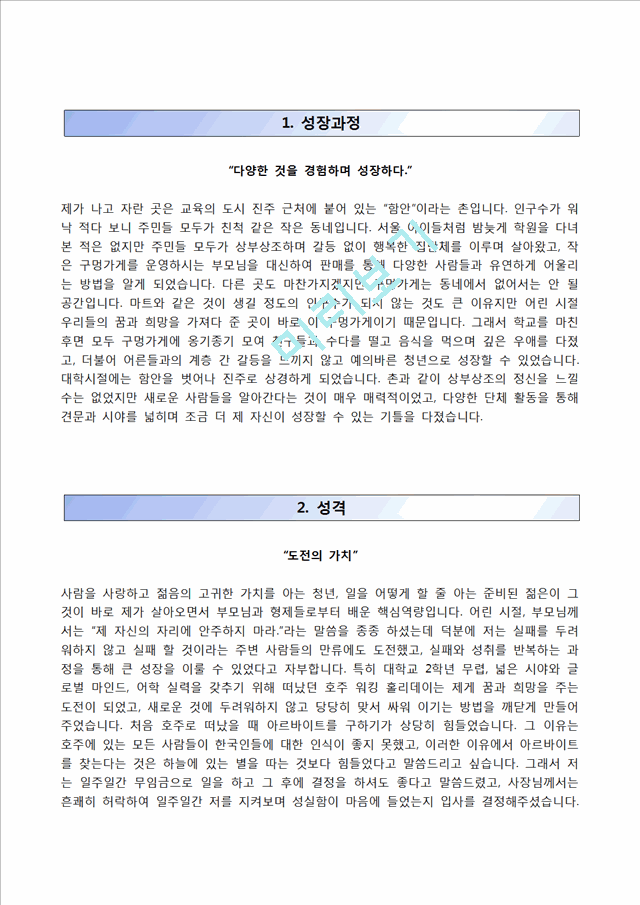 한국청소년활동진흥원(채용형 청년인턴)자기소개서   (2 )